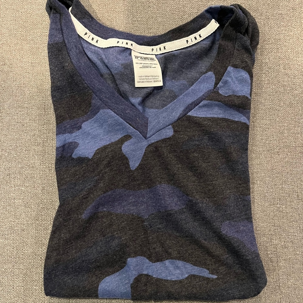 Pink by Victoria’s Secret camo T-shirt, size extra small
